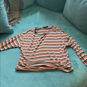 lulus striped long sleeve shirt size small